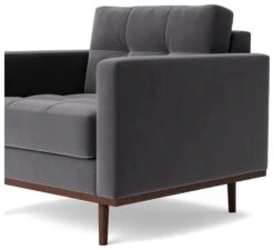 Swoon Berlin Velvet Armchair - Granite Grey -Cooking and dining Shop 1997899 R Z002A