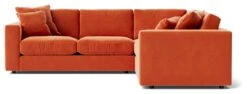 Swoon Althaea Velvet 5 Seater Corner Sofa - Burnt Orange -Cooking and dining Shop 1998070 R Z003A