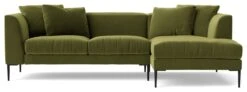 Swoon Alena Velvet Right Hand Corner Sofa - Fern Green -Cooking and dining Shop 1998977 R Z003A