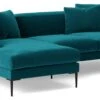 Swoon Alena Velvet Left Hand Corner Sofa - Kingfisher Blue