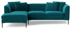 Swoon Alena Velvet Left Hand Corner Sofa - Kingfisher Blue -Cooking and dining Shop 1999835 R Z003A