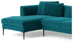 Swoon Alena Velvet Left Hand Corner Sofa - Kingfisher Blue -Cooking and dining Shop 1999835 R Z004A