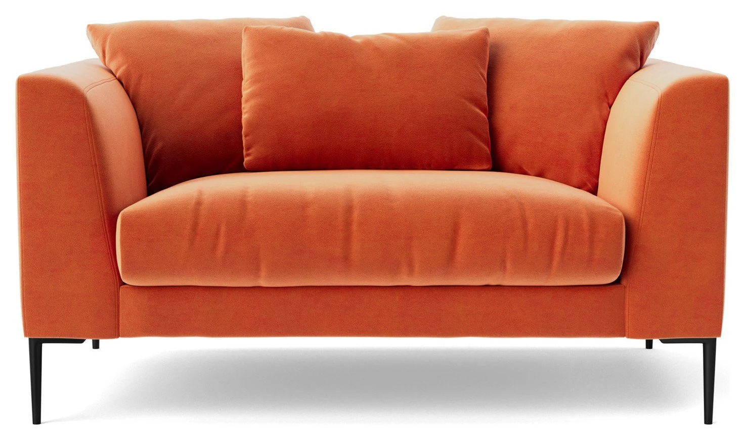 Swoon Alena Velvet Cuddle Chair - Burnt Orange 1 Swoon Alena Velvet Cuddle Chair - Burnt Orange