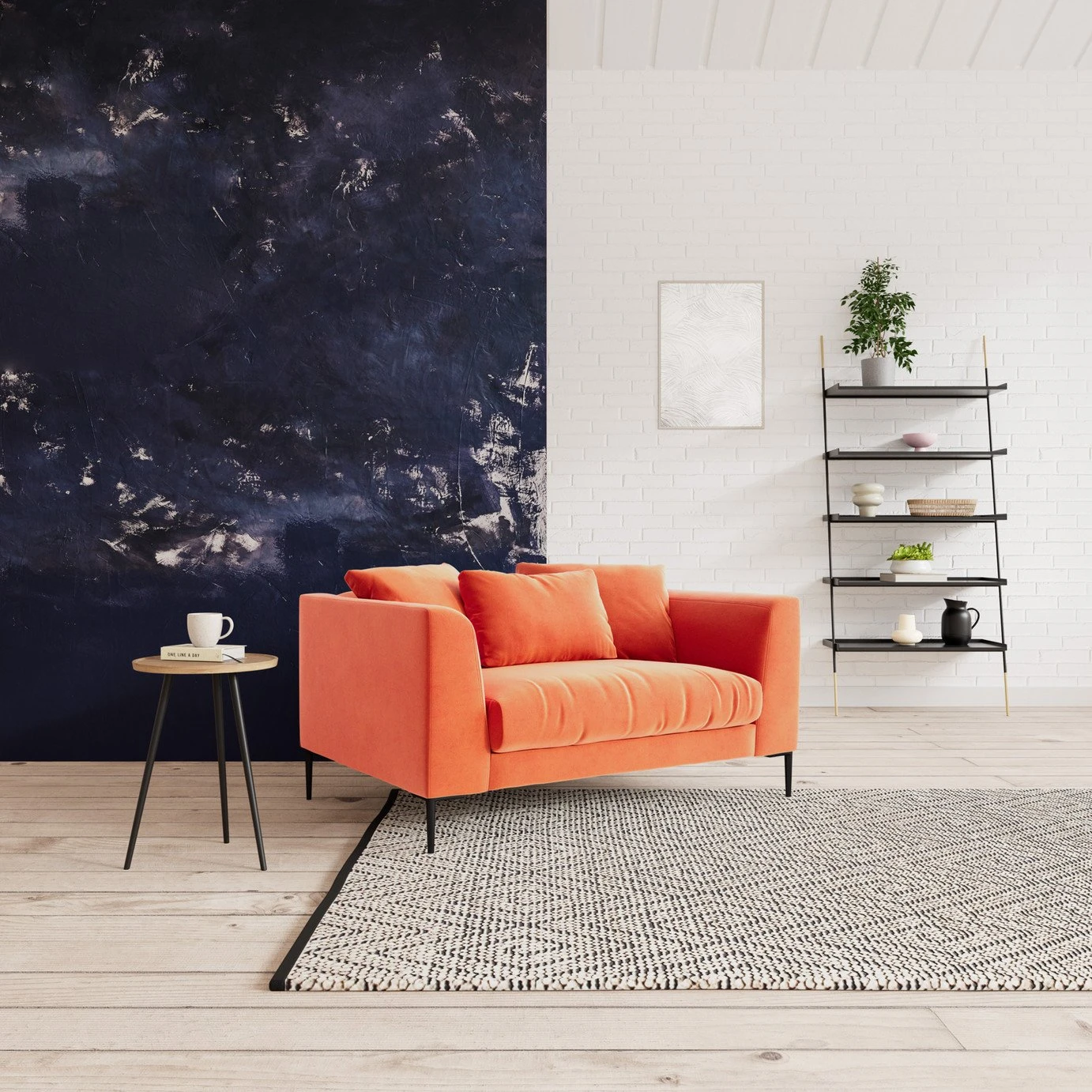 Swoon Alena Velvet Cuddle Chair - Burnt Orange 2 Swoon Alena Velvet Cuddle Chair - Burnt Orange - Image 2