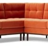 Swoon Berlin Velvet 5 Seater Corner Sofa - Burnt Orange