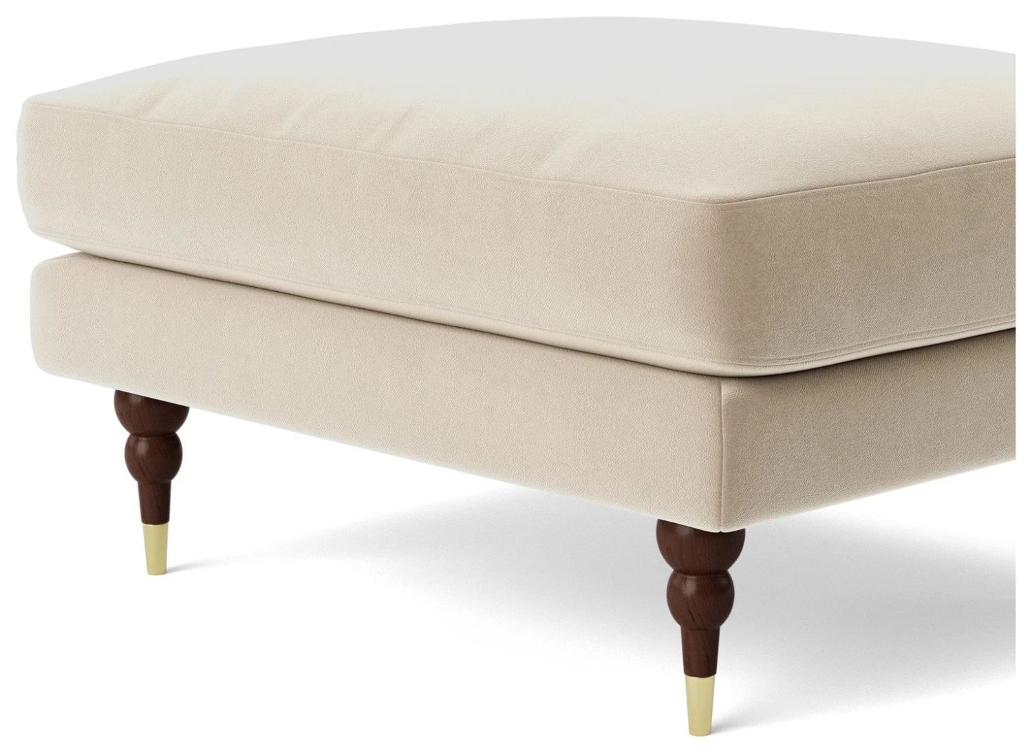 Swoon Charlbury Velvet Ottoman Footstool - Taupe 6 Swoon Charlbury Velvet Ottoman Footstool - Taupe - Image 6