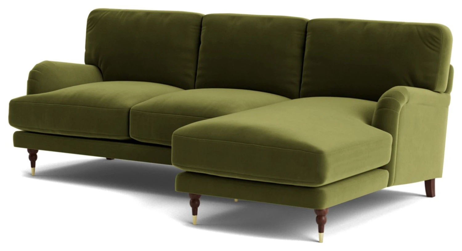 Swoon Charlbury Velvet Right Hand Corner Sofa - Fern Green 1 Swoon Charlbury Velvet Right Hand Corner Sofa - Fern Green
