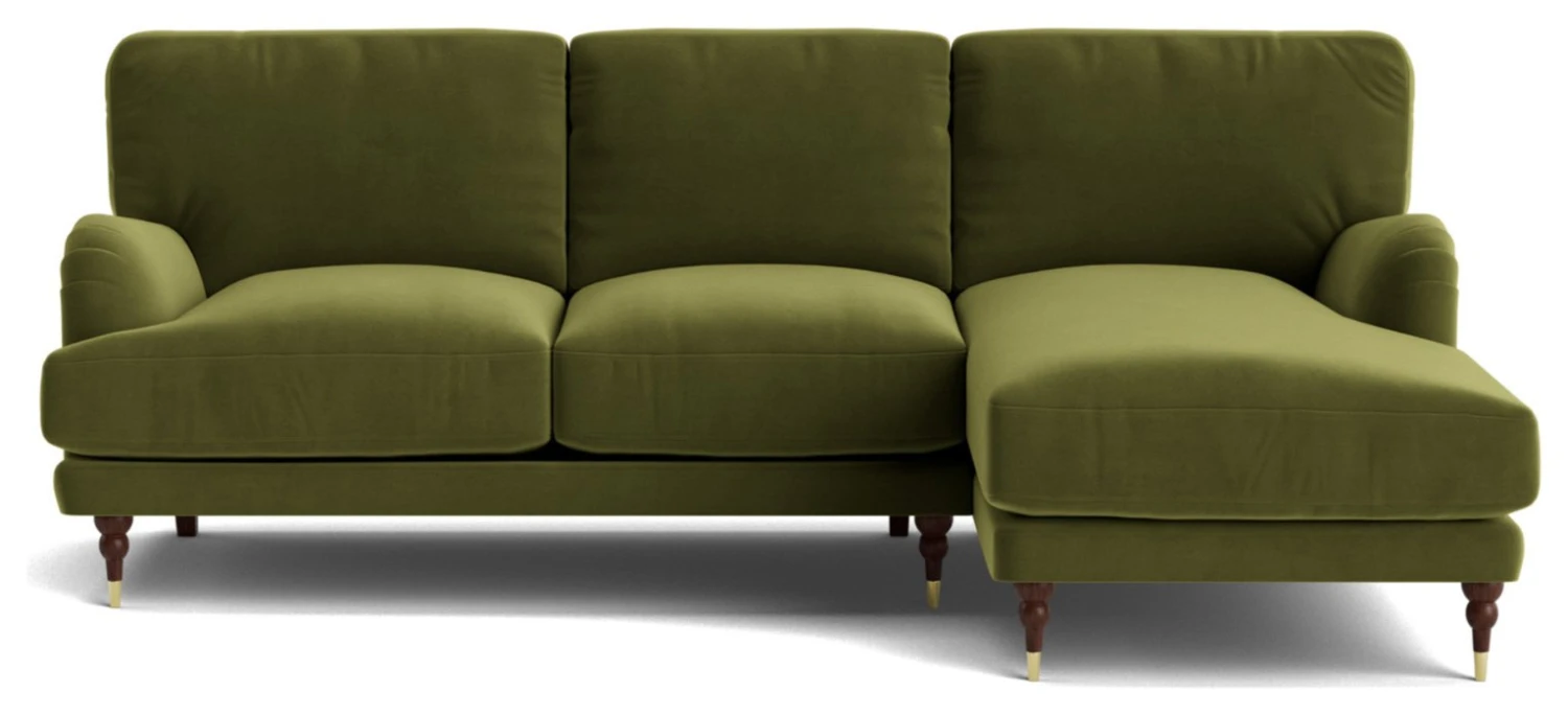 Swoon Charlbury Velvet Right Hand Corner Sofa - Fern Green 5 Swoon Charlbury Velvet Right Hand Corner Sofa - Fern Green - Image 5
