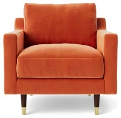 Swoon Rieti Velvet Armchair - Burnt Orange