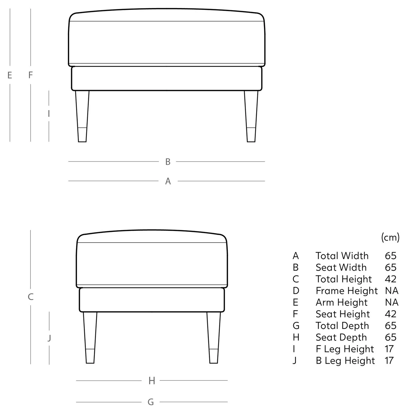 Swoon Rieti Velvet Ottoman Footstool - Granite Grey 4 Swoon Rieti Velvet Ottoman Footstool - Granite Grey - Image 4