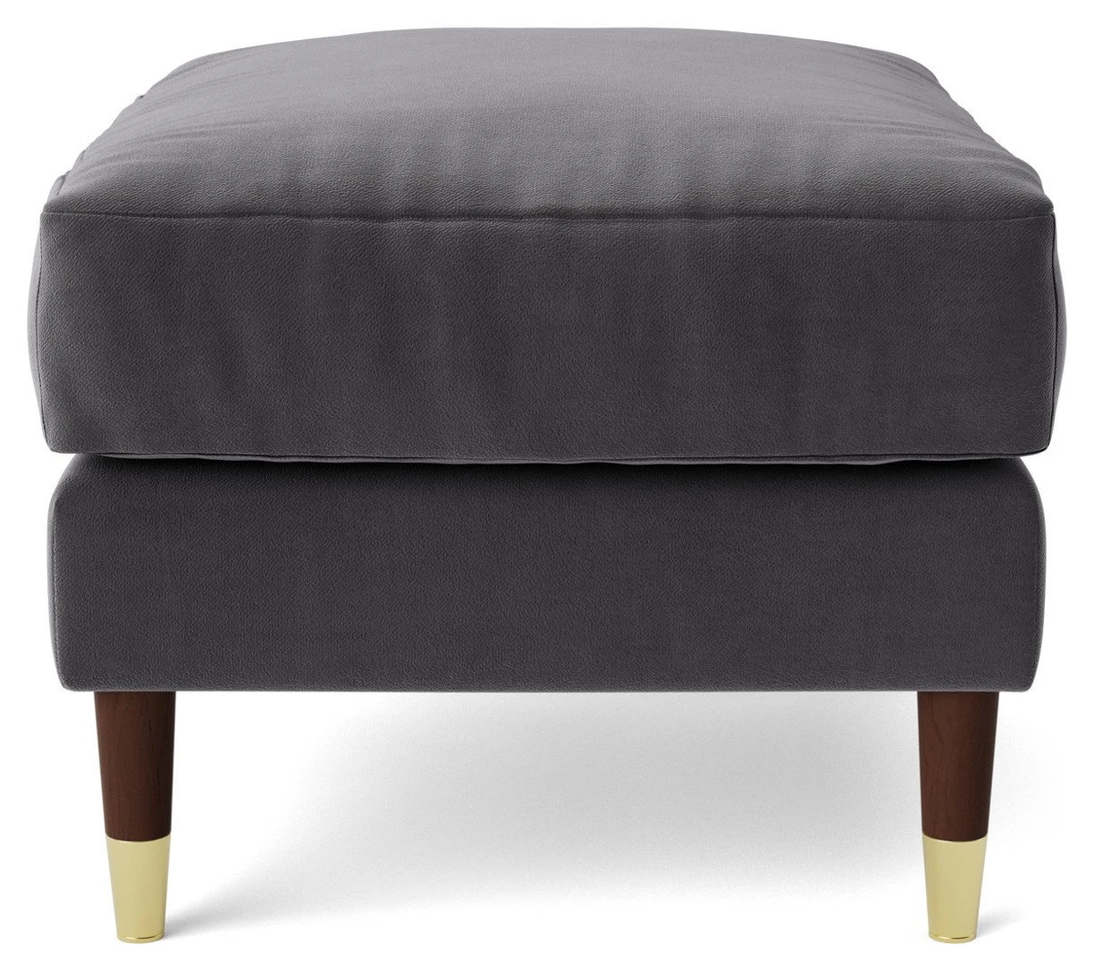 Swoon Rieti Velvet Ottoman Footstool - Granite Grey 1 Swoon Rieti Velvet Ottoman Footstool - Granite Grey