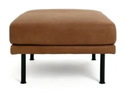 Habitat Moore Leather Ottoman Footstool - Tan -Cooking and dining Shop 2009432 R Z002A