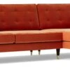 Swoon Porto Velvet Right Hand Corner Sofa - Burnt Orange