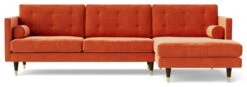 Swoon Porto Velvet Right Hand Corner Sofa - Burnt Orange -Cooking and dining Shop 2013071 R Z003A