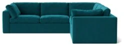 Swoon Seattle Velvet 5 Seater Corner Sofa - Kingfisher Blue -Cooking and dining Shop 2015725 R Z003A