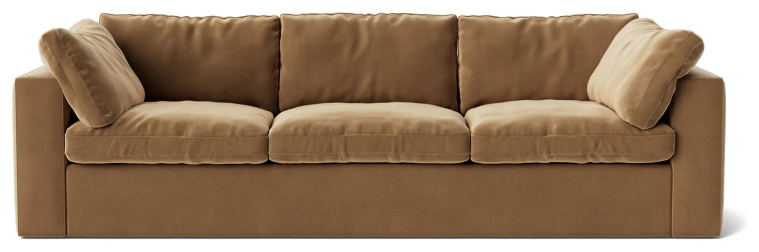 Swoon Seattle Velvet 3 Seater Sofa - Biscuit 1 Swoon Seattle Velvet 3 Seater Sofa - Biscuit