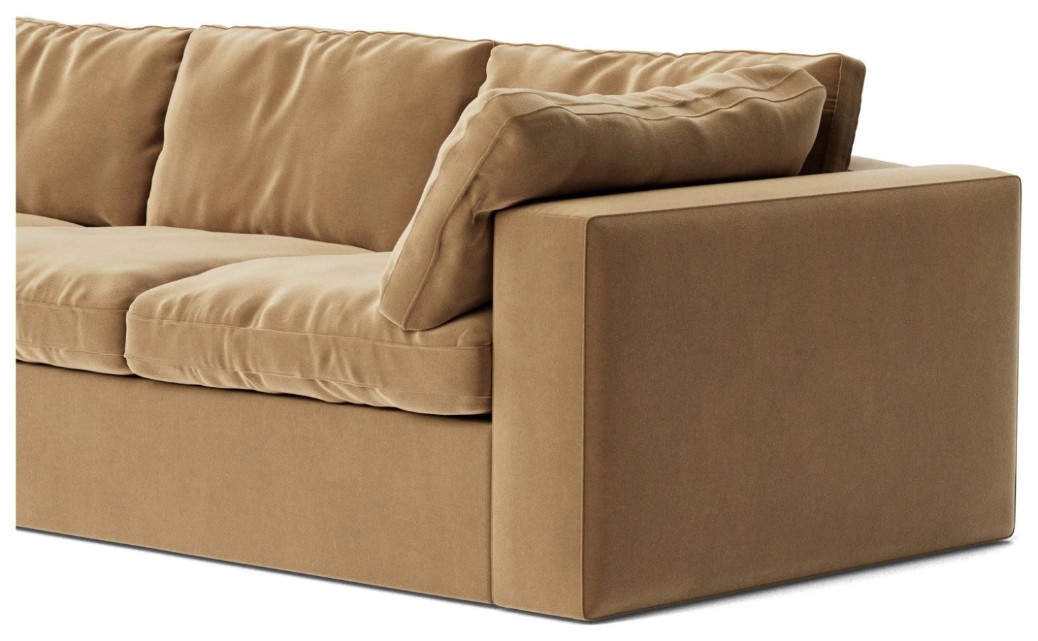 Swoon Seattle Velvet 3 Seater Sofa - Biscuit 6 Swoon Seattle Velvet 3 Seater Sofa - Biscuit - Image 6