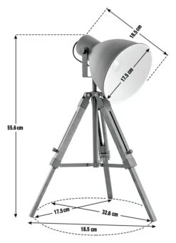Habitat Loft Living Tripod Table Lamp - Grey -Cooking and dining Shop 2017596 R E001