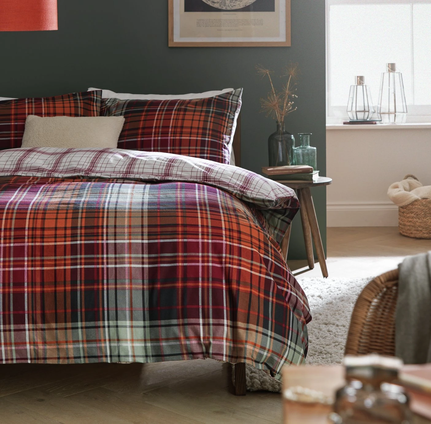 Habitat Red Brushed Check Bedding Set - Single 1 Habitat Red Brushed Check Bedding Set - Single
