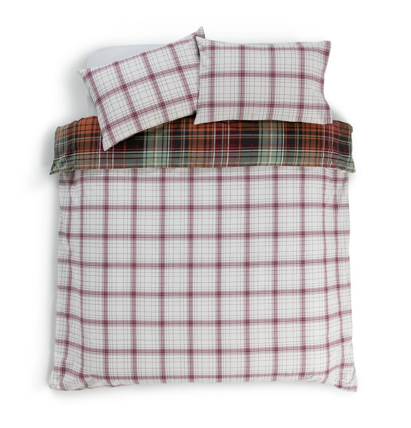 Habitat Red Brushed Check Bedding Set - Single 5 Habitat Red Brushed Check Bedding Set - Single - Image 5