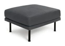 Habitat Moore Leather Ottoman Footstool - Dark Grey -Cooking and dining Shop 2022471 R Z002A