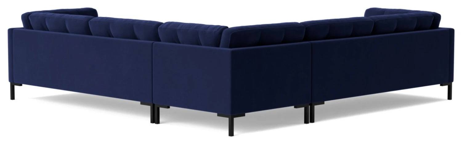 Swoon Landau Velvet 5 Seater Corner Sofa - Ink Blue 6 Swoon Landau Velvet 5 Seater Corner Sofa - Ink Blue - Image 6