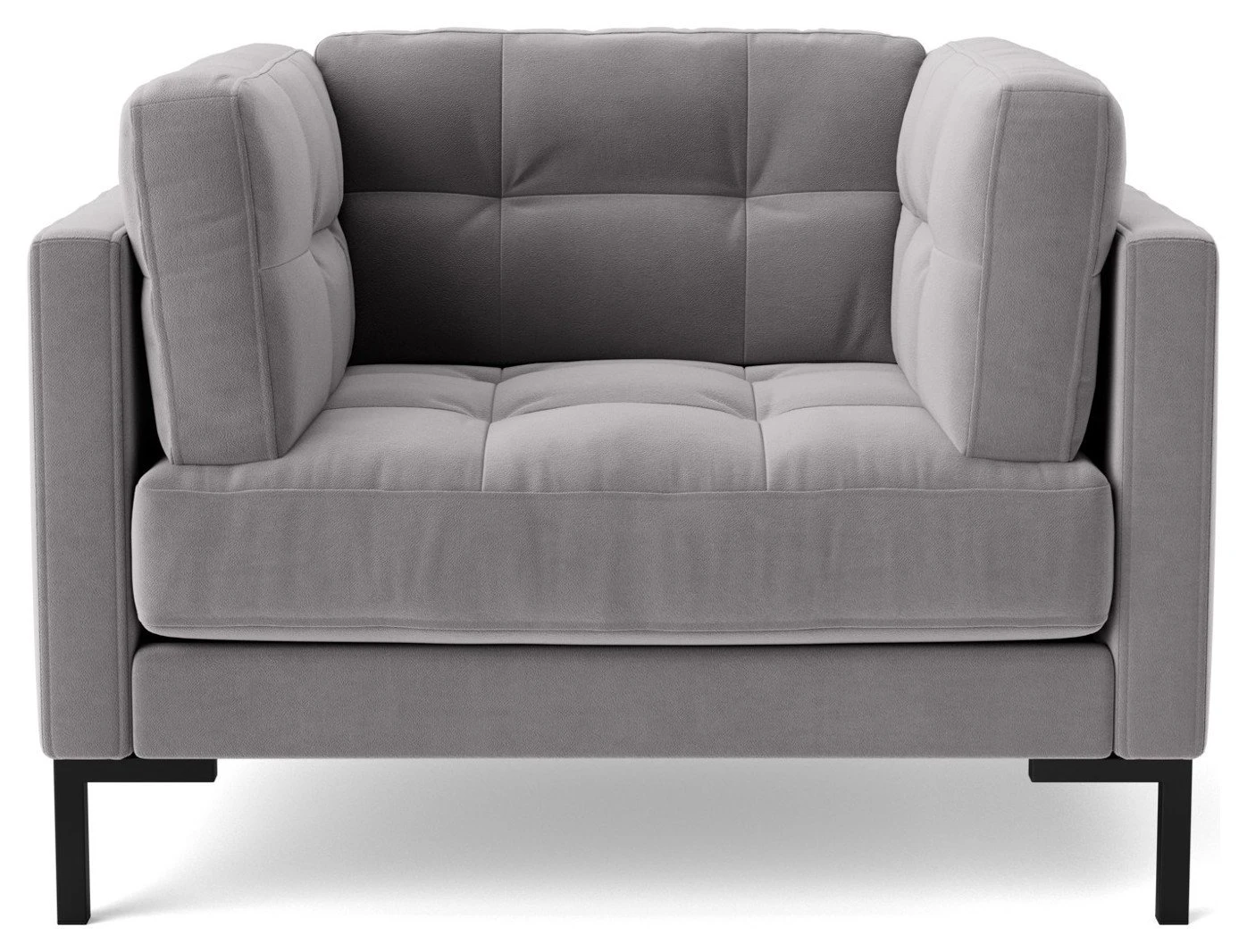 Swoon Landau Velvet Armchair - Silver Grey 1 Swoon Landau Velvet Armchair - Silver Grey
