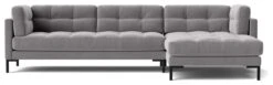 Swoon Landau Velvet Right Hand Corner Sofa - Silver Grey -Cooking and dining Shop 2024668 R Z003A
