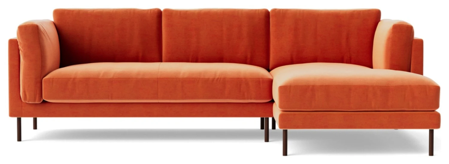 Swoon Munich Velvet Right Hand Corner Sofa - Burnt Orange 5 Swoon Munich Velvet Right Hand Corner Sofa - Burnt Orange - Image 5
