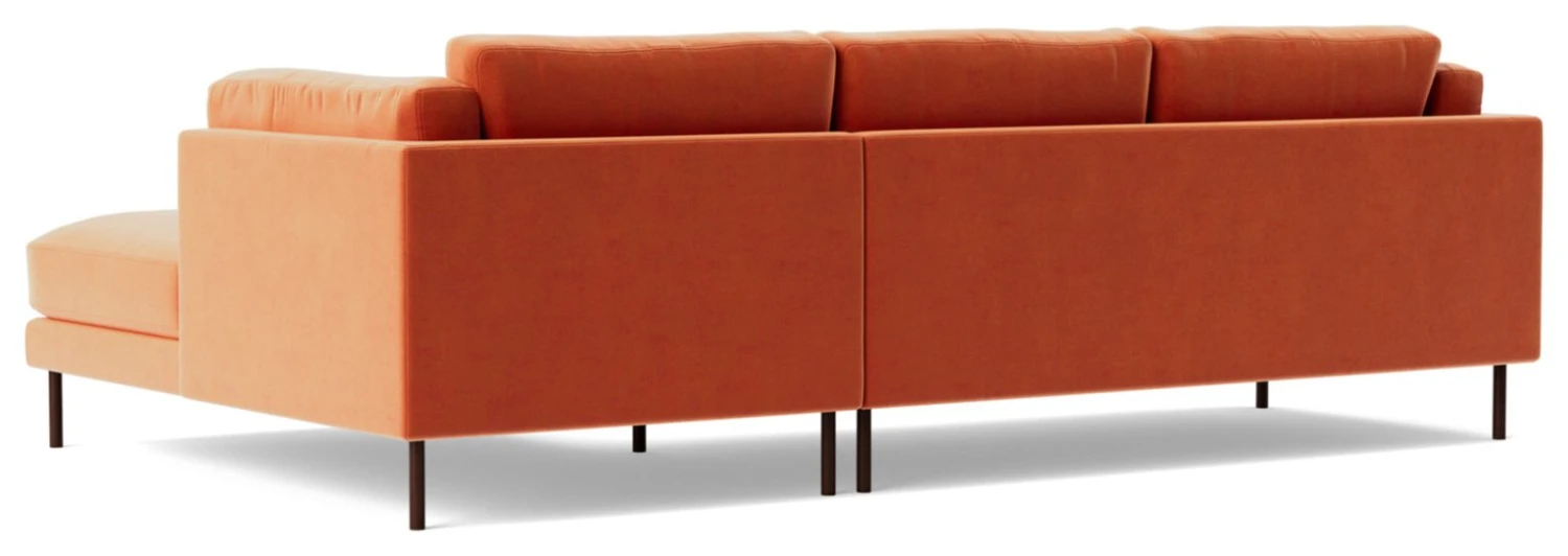 Swoon Munich Velvet Right Hand Corner Sofa - Burnt Orange 7 Swoon Munich Velvet Right Hand Corner Sofa - Burnt Orange - Image 7