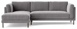 Swoon Munich Velvet Left Hand Corner Sofa - Silver Grey -Cooking and dining Shop 2025746 R Z003A