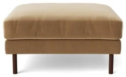 Swoon Munich Velvet Ottoman Footstool - Biscuit