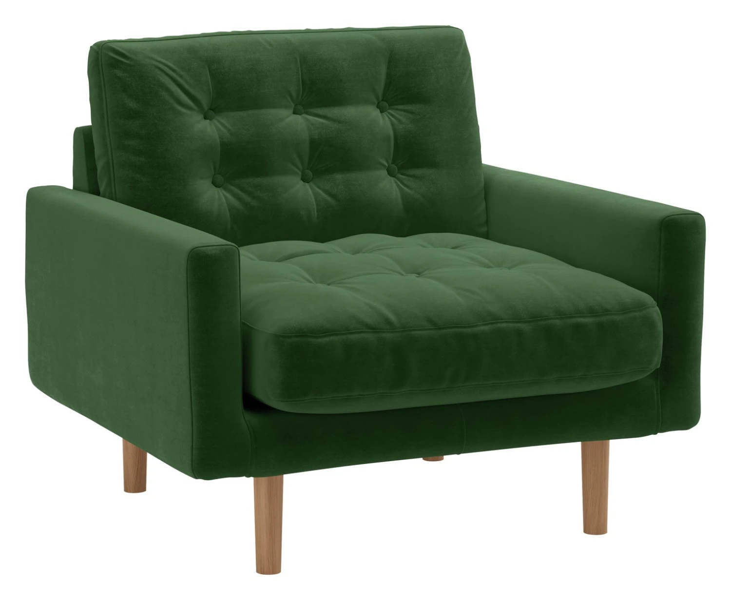 Habitat Fenner Velvet ArmChair - Moss Green 7 Habitat Fenner Velvet ArmChair - Moss Green - Image 7