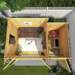 Mercia Pent Log Cabin With Side Shed - 3.5x2.4 -Cooking and dining Shop 2065579 R Z004A