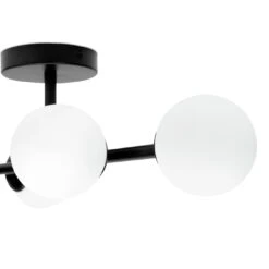 Habitat Opal Metal Bathroom Flush Ceiling Light - Black -Cooking and dining Shop 2067405 R Z002A