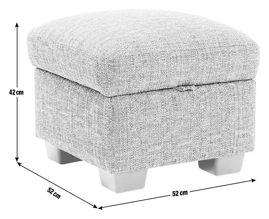 Habitat Lisbon Fabric Storage Footstool - Beige 3 Habitat Lisbon Fabric Storage Footstool - Beige - Image 3