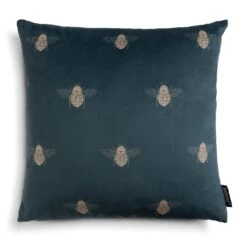 Habitat Gold Bee Printed Cushion - Teal - 43x43cm 8 Habitat Gold Bee Printed Cushion - Teal - 43x43cm -Cooking and dining Shop 2072610 R Z002A