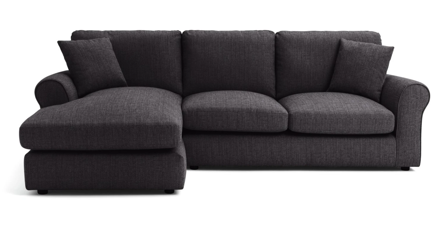 Habitat Lisbon Fabric Left Hand Corner Chaise Sofa- Charcoal 4 Habitat Lisbon Fabric Left Hand Corner Chaise Sofa- Charcoal - Image 4
