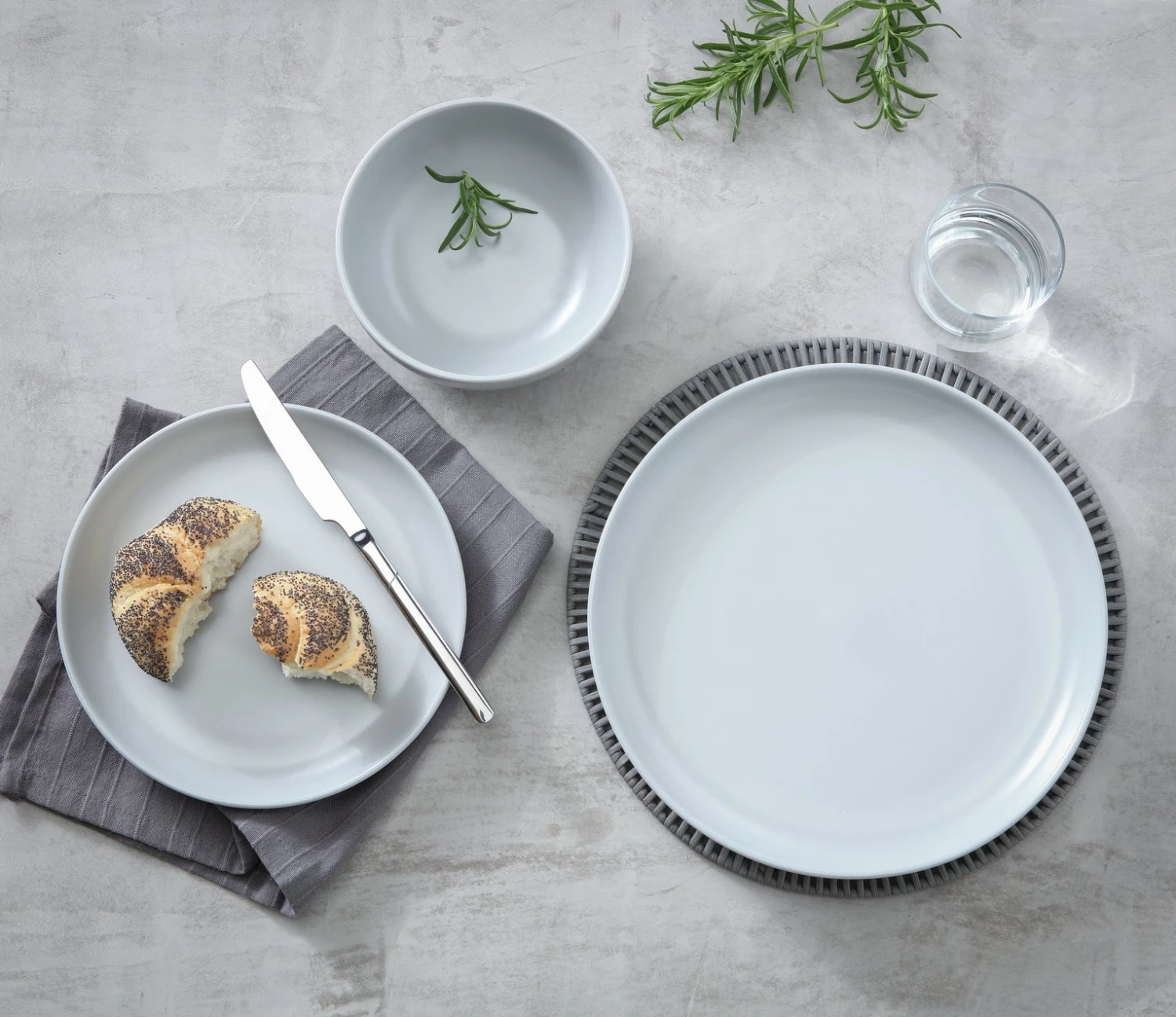 Habitat 12 Piece Stoneware Dinner Set - Matt Grey 2 Habitat 12 Piece Stoneware Dinner Set - Matt Grey - Image 2