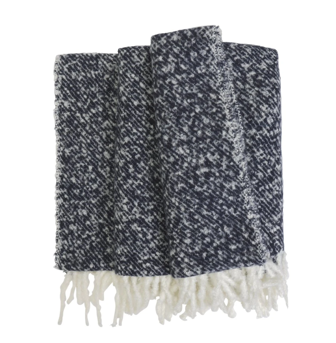 Habitat Faux Textured Mohair Throw - Navy - 125x150cm 1 Habitat Faux Textured Mohair Throw - Navy - 125x150cm