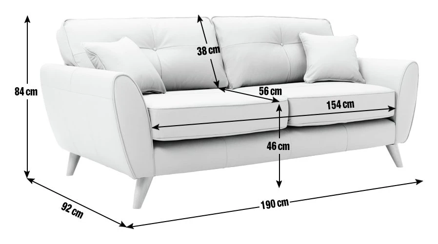 Habitat Isla 3 Seater Leather Sofa - Grey 4 Habitat Isla 3 Seater Leather Sofa - Grey - Image 4