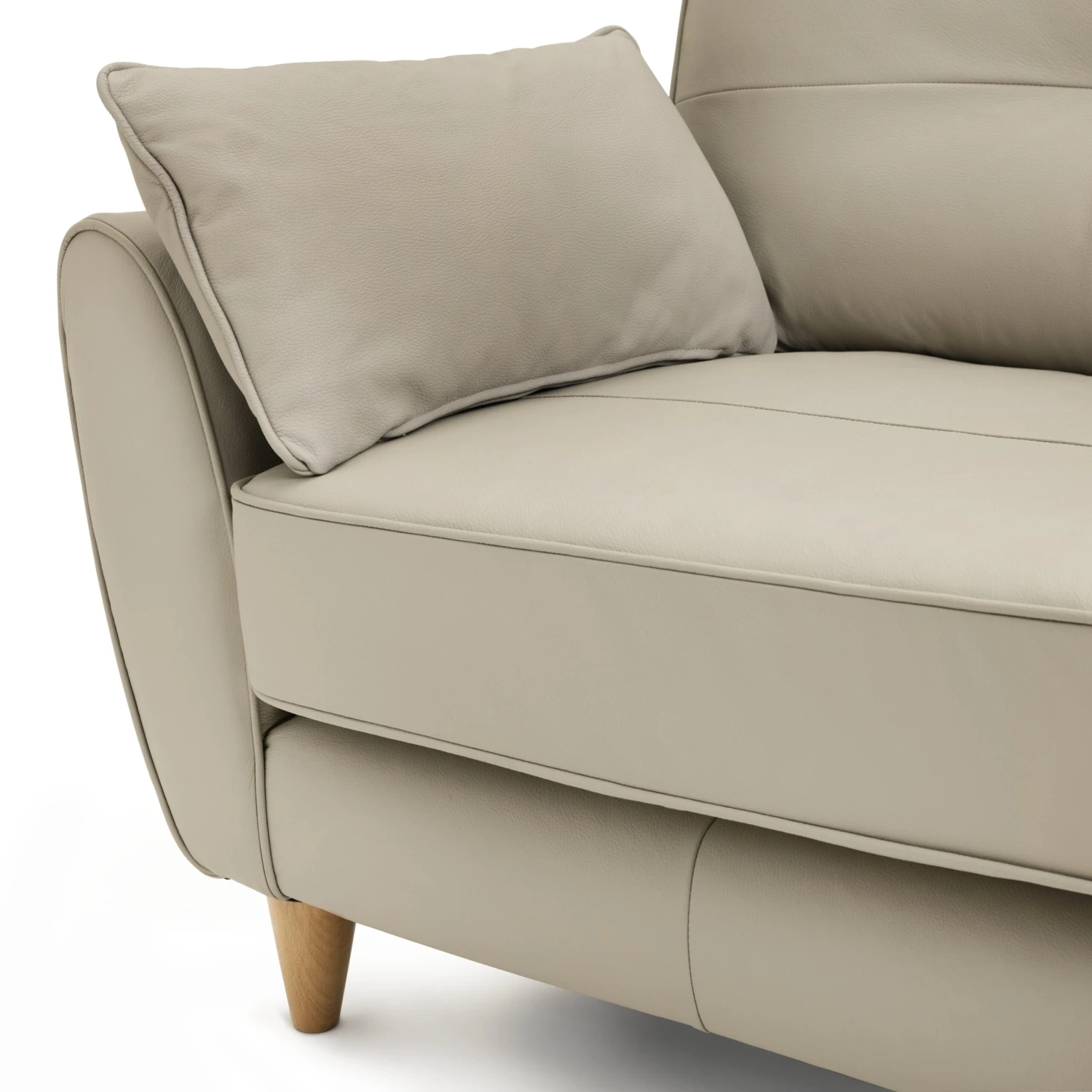 Habitat Isla 3 Seater Leather Sofa - Grey 12 Habitat Isla 3 Seater Leather Sofa - Grey - Image 12