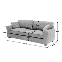 Habitat Lisbon Fabric 4 Seater Sofa - Grey -Cooking and dining Shop 2255987 R E001