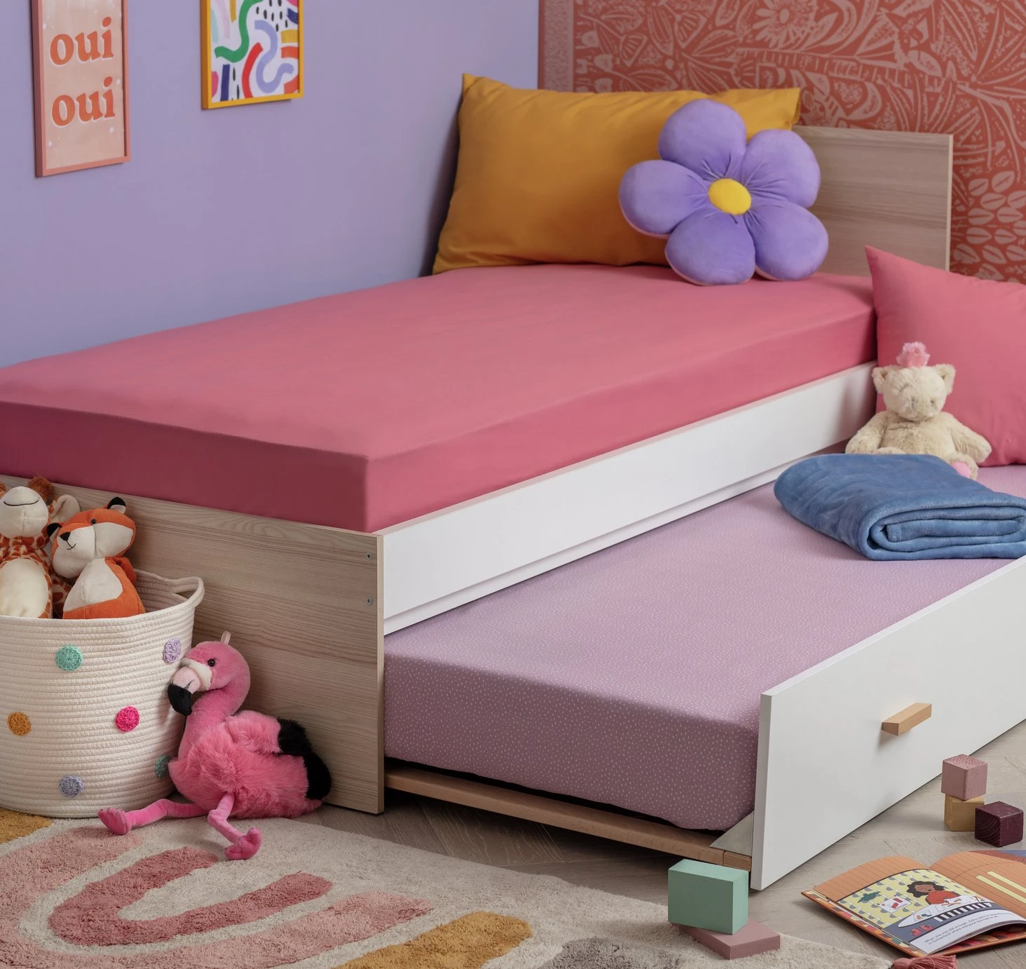 Habitat Kids Enchanted Pink 2 Pack Fitted Sheet - Toddler 2 Habitat Kids Enchanted Pink 2 Pack Fitted Sheet - Toddler - Image 2