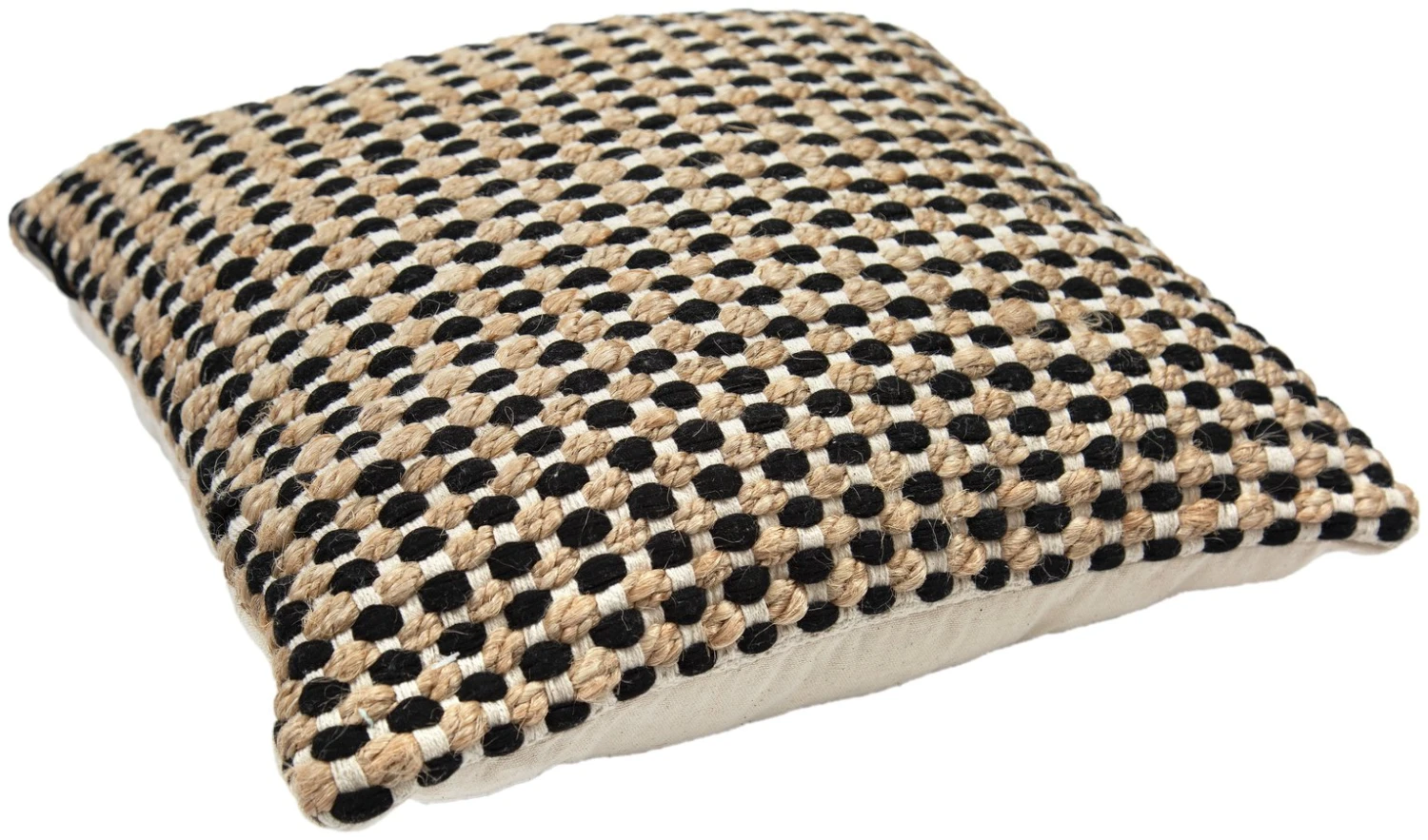 Habitat Jute Mono Check Cushion - Natural - 43X43cm 3 Habitat Jute Mono Check Cushion - Natural - 43X43cm - Image 3