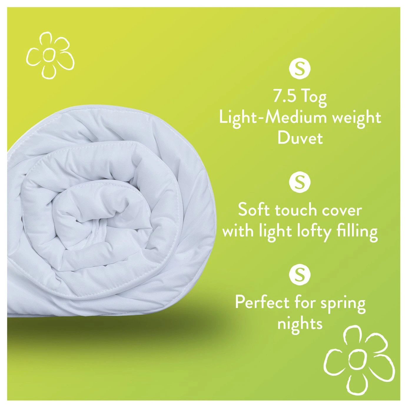 Slumberdown Spring Non Allergic 7.5 Tog Duvet - Single 2 Slumberdown Spring Non Allergic 7.5 Tog Duvet - Single - Image 2