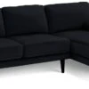 Habitat Jacob Velvet Right Hand Corner Sofa - Black