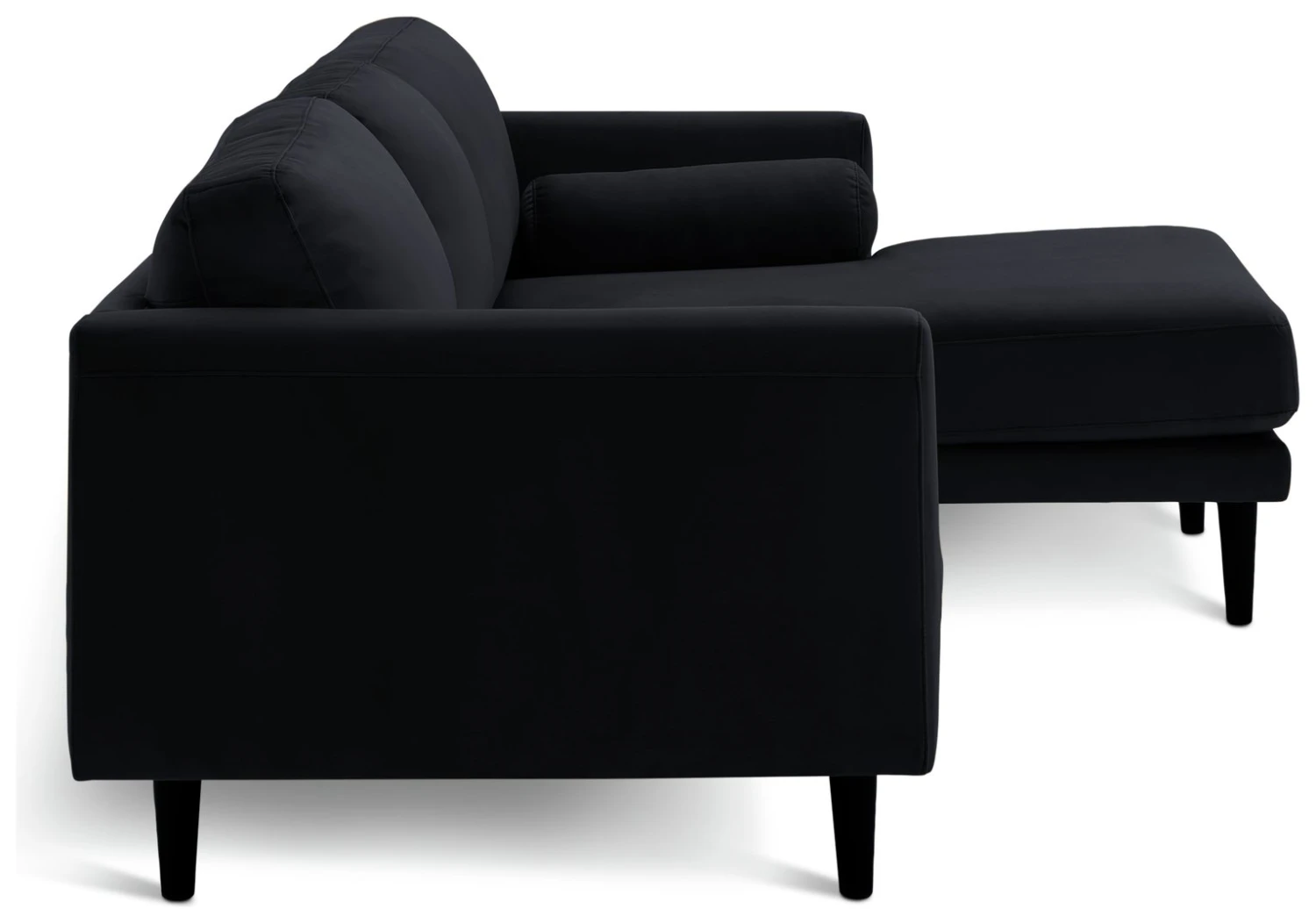 Habitat Jacob Velvet Right Hand Corner Sofa - Black 5 Habitat Jacob Velvet Right Hand Corner Sofa - Black - Image 5
