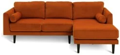 Habitat Jacob Velvet Right Hand Corner Sofa - Orange -Cooking and dining Shop 2910318 R Z003A
