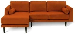 Habitat Jacob Velvet Left Hand Corner Sofa - Orange -Cooking and dining Shop 2910363 R Z003A